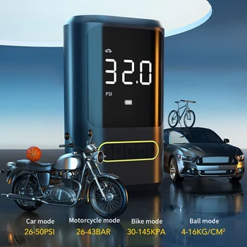 150 паунда на квадратен инч, велосипеди помпа, многоцелеви надуваем помпа USB Type-C, акумулаторна батерия 4000 mah, за мотоциклет, автомобил