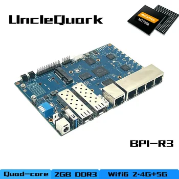 Рутер Banana Pi на платформата с отворен код BPI R3 MT7986 MT7531 с подкрепата на WIFI6, 2G DDR RAM 8G eMMC, Linux 5.4 EC25 LTE 4G SD карта