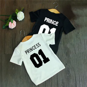 Детски дрехи, Дрехи Тениска за момчета и момичета, Принц, принцеса 01, Лятна тениска за Деца, Детска тениска, Бебешки Модни потници, тениски