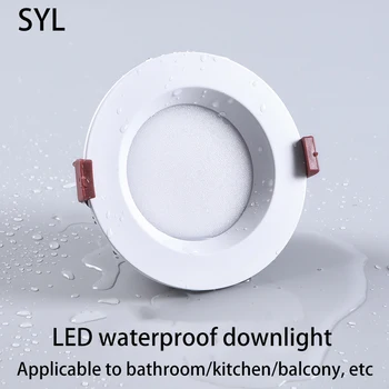 SYL Led Водоустойчива Лампа-Вградени Хирургична Лампа За Баня Ултратънък Тавана Лампа, Кухня с Балкон Foco Panel Lighting Бял