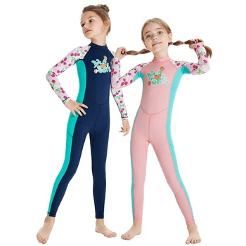 Защита от акне за малки момичета, на костюм за сърф с шарките на ягоди, с дълъг ръкав, детски плъзгачи, бански костюми, плажни панталони, детски бански костюми от ликра