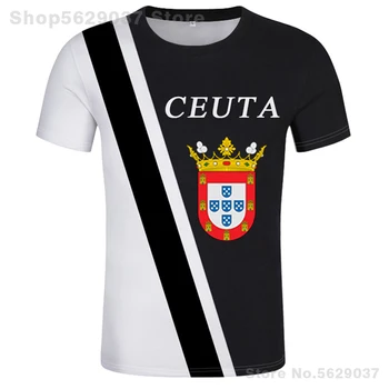 Мъжки Дамски тениски с 3D принтом Сеуты, Испания, Забавна тениска с флага на страната,, модна тениска унисекс с къс ръкав, адаптивни 3D облекло