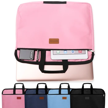 Голям двупластова чанта за документи с формат А4, държач за папка за файлове с дръжка, водоустойчив холщовая чанта с цип за бизнес документи