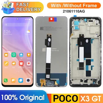 Подмяна на Екрана на дисплея Poco X3 GT, за Xiaomi Poco X3 GT 21061110AG LCD дисплей, Цифров сензорен екран с рамка при Събирането на