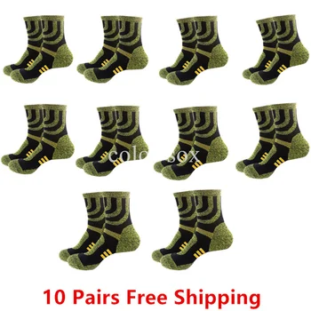 10 Двойки = 20 броя Зимни мъжки чорапи, изолирана минерални кашмир чорапи, за скално катерене, пешеходен туризъм, Спортни безшевни чорапи за спане на пода на Едро