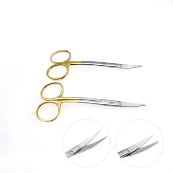 Ножици под формата на клюн на Wow, ножици за носната преграда, златна дръжка, ножици за пластична хирургия от неръждаема стомана