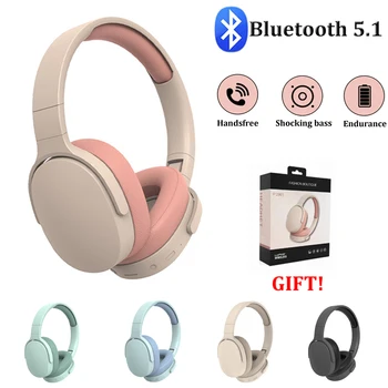 Оригинални слушалки Bluetooth над ухото, стерео слушалки Bluetooth слушалки 5.0, сгъваеми слушалки слот с тежки бас, слушалки за подаръци