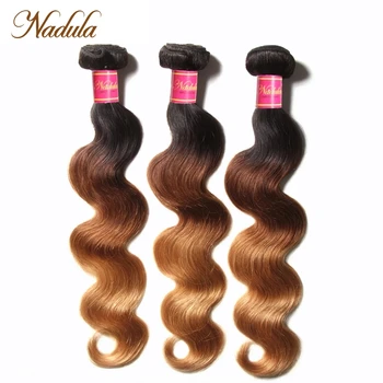 Nadula Hair Бразилски Дълги Къдрави Снопове от Човешки Косъм 1B-4-27 Омбре Реми Hair Изгражда Дълги Къдрави Снопове на Косата Омбре