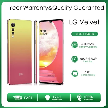 LG Velvet 5G 6 + 128 GB 6,8 см с една/две sim-карти, Рециклирана-Оригинален отключени Wi-Fi, евтин мобилен телефон, Безплатна доставка